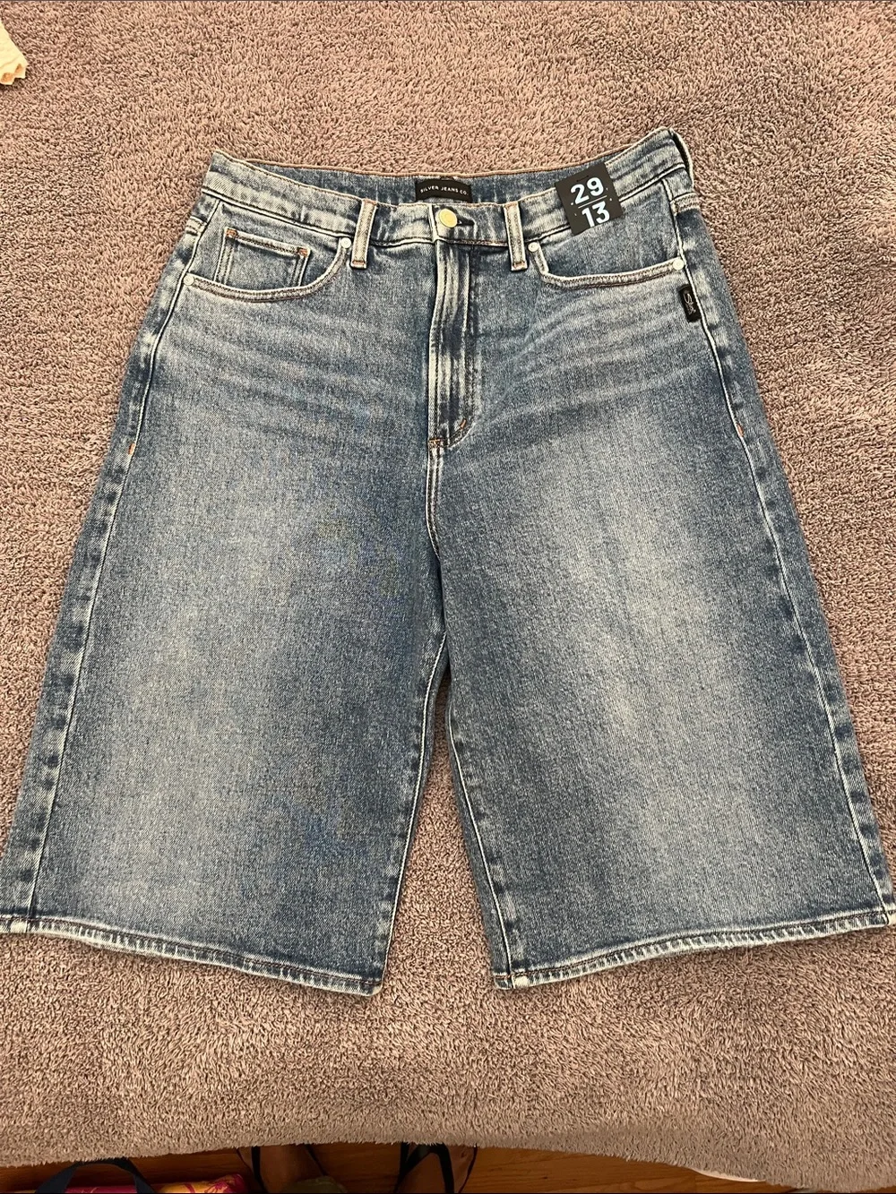 Silver Jeans Be Easy High Rise Long  Denim Shorts 29 Jorts NWT